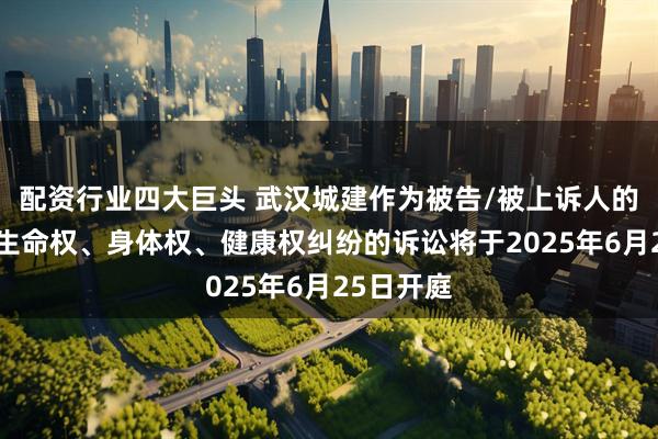 配资行业四大巨头 武汉城建作为被告/被上诉人的1起涉及生命权、身体权、健康权纠纷的诉讼将于2025年6月25日开庭