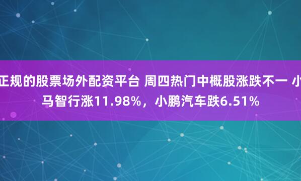 正规的股票场外配资平台 周四热门中概股涨跌不一 小马智行涨11.98%，小鹏汽车跌6.51%