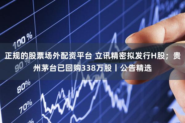 正规的股票场外配资平台 立讯精密拟发行H股；贵州茅台已回购338万股丨公告精选